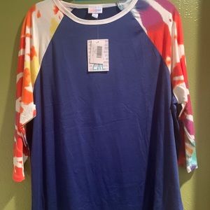 LuLaRoe 2x Blue with Tie Dye Randy